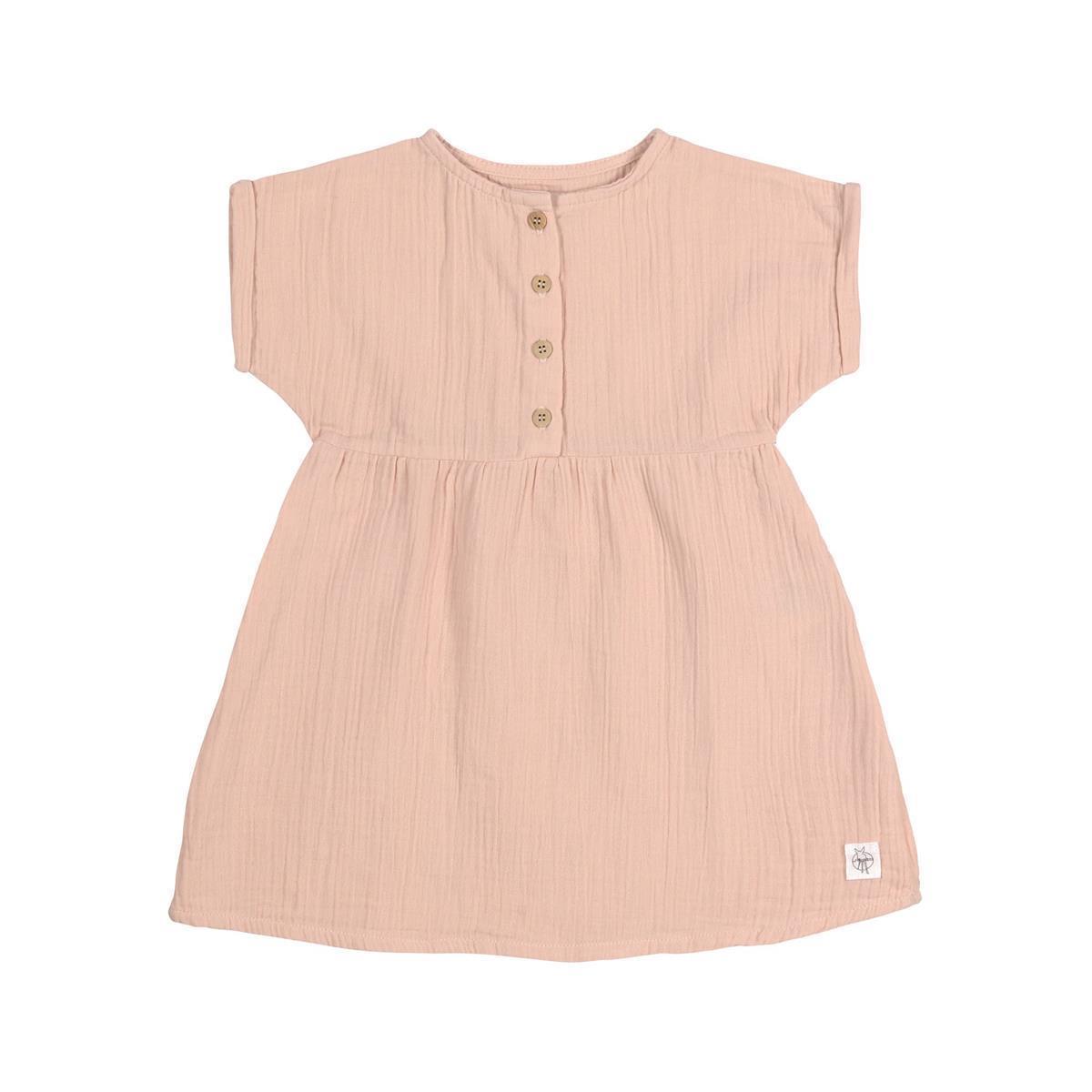 Lässig Kinderkleid - Bio Baumwolle Rosa 86/92