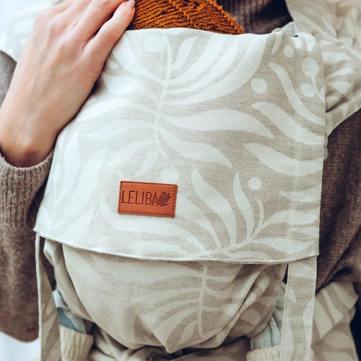 LELIBA Tai Babytrage mit Polster Leaf Bungi Leinen LELIBA Tai Babytrage mit Polster Leaf Bungi Leinen