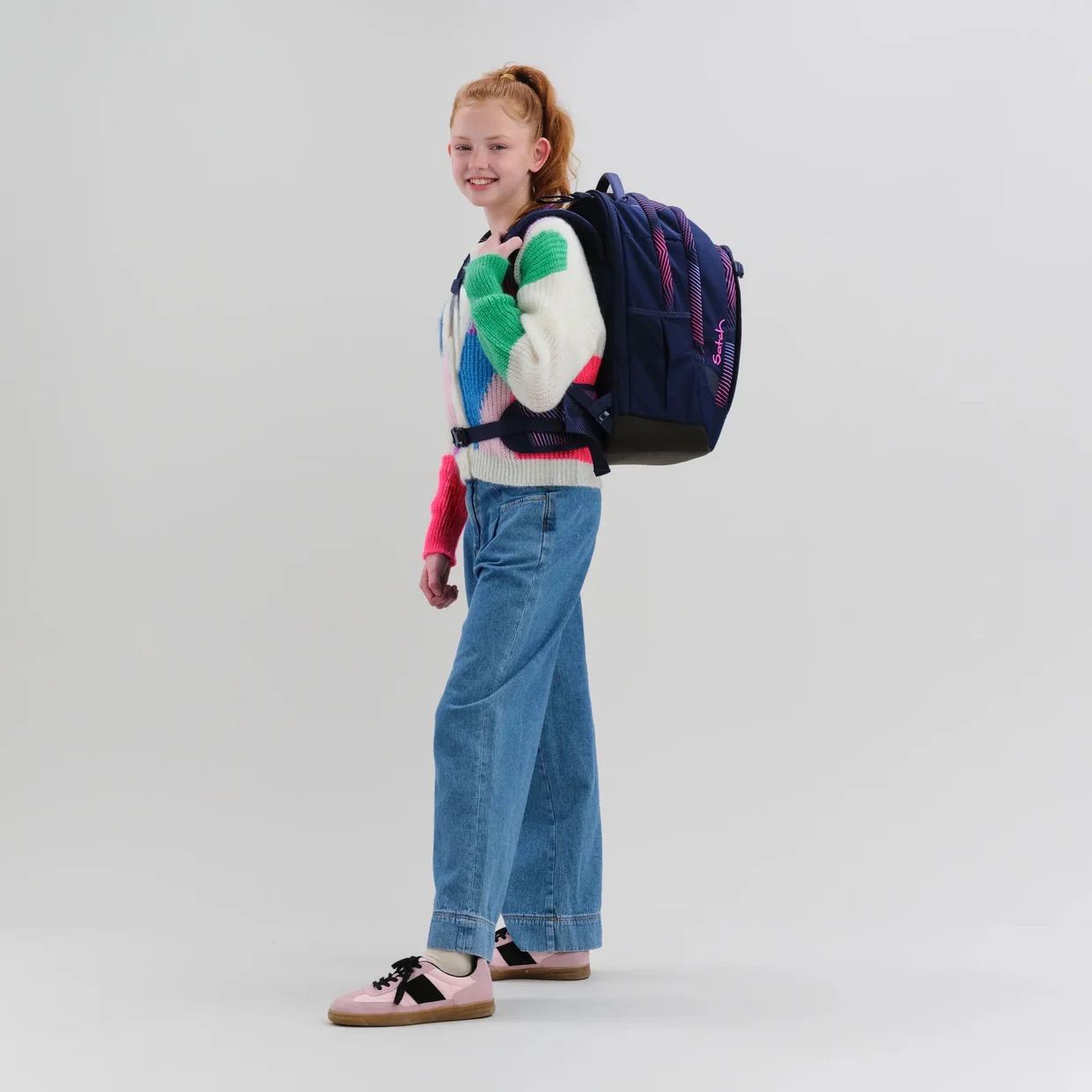 satch match plus Schulrucksack Seismic Pink