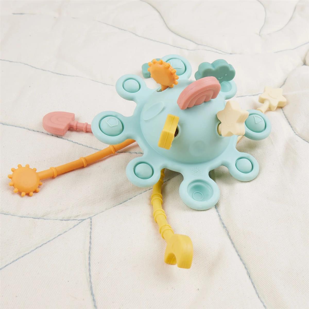 bieco Spielwaren Silikon Montessori Aktivitätsspielzeug eucalyptus