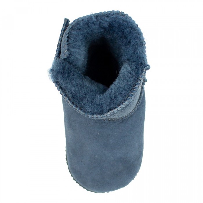 Heitmannfelle - Lammfellschuhe anthrazit mit Klettverschluss 18/19