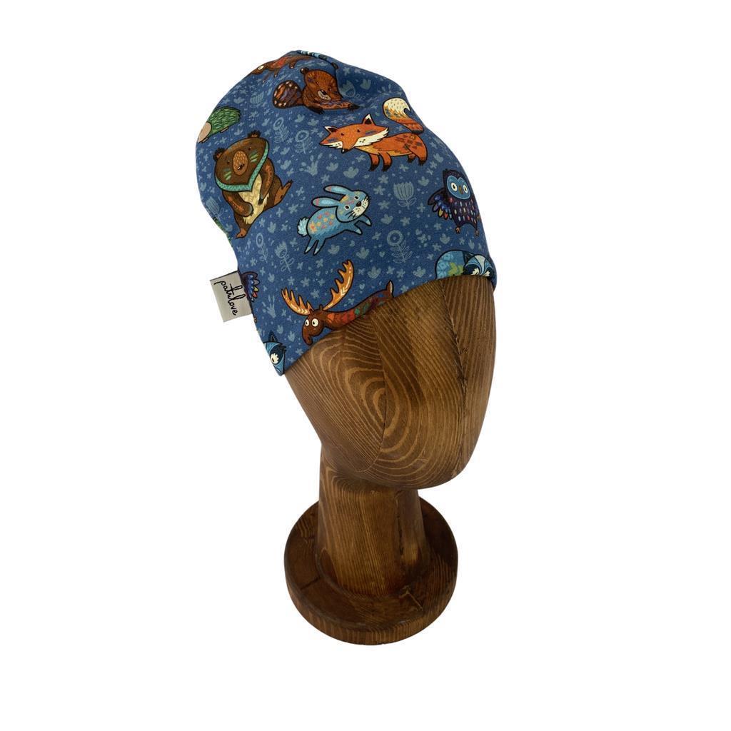 Patulove Mütze Gr. L Waldtiere blau Patulove Mütze Gr. L Waldtiere blau