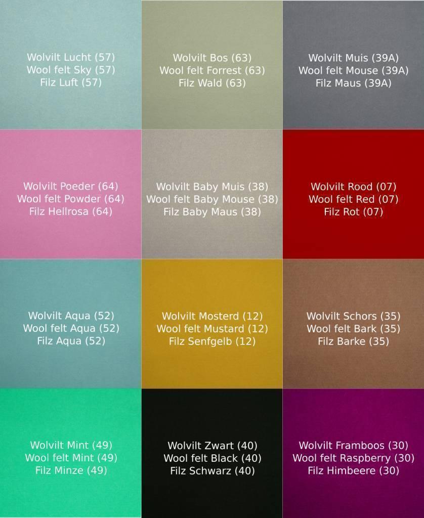 Wobbel Original transparent lackiert Filz aqua