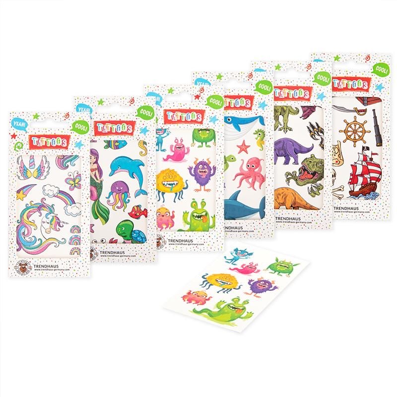 Trendhaus Tattoos 6 x 10,5cm für Kinder Trendhaus Tattoos 6 x 10,5cm für Kinder 6-fach sortiert