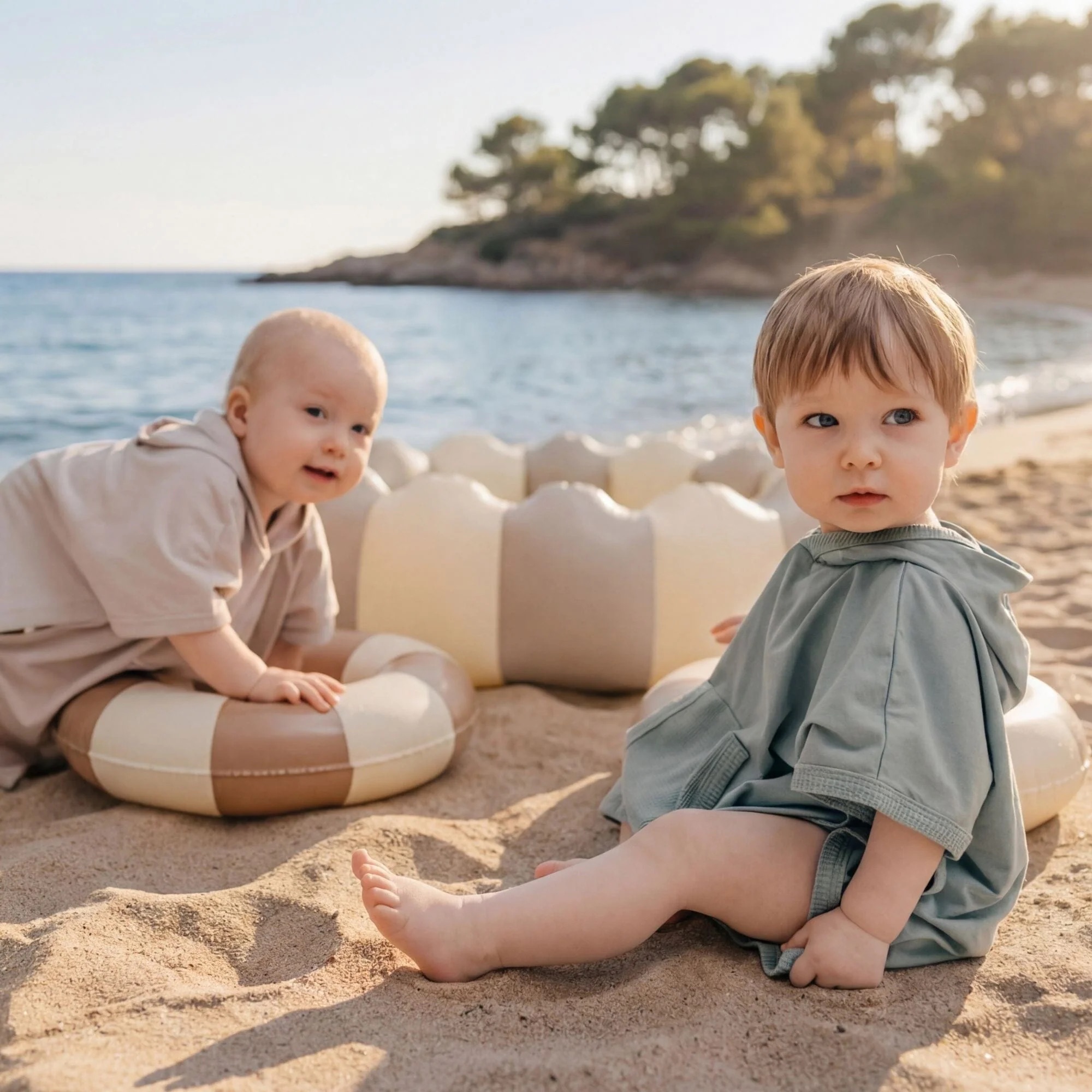 Emma & Noah UV Poncho 1-3 Jahre Essential Beige