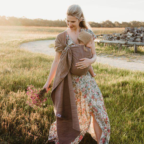 Fidella® Ring Sling - Bohemian - karamellbraun - Premium Kollektion Fidella® Ring Sling - Bohemian - karamellbraun - Premium Kollektion