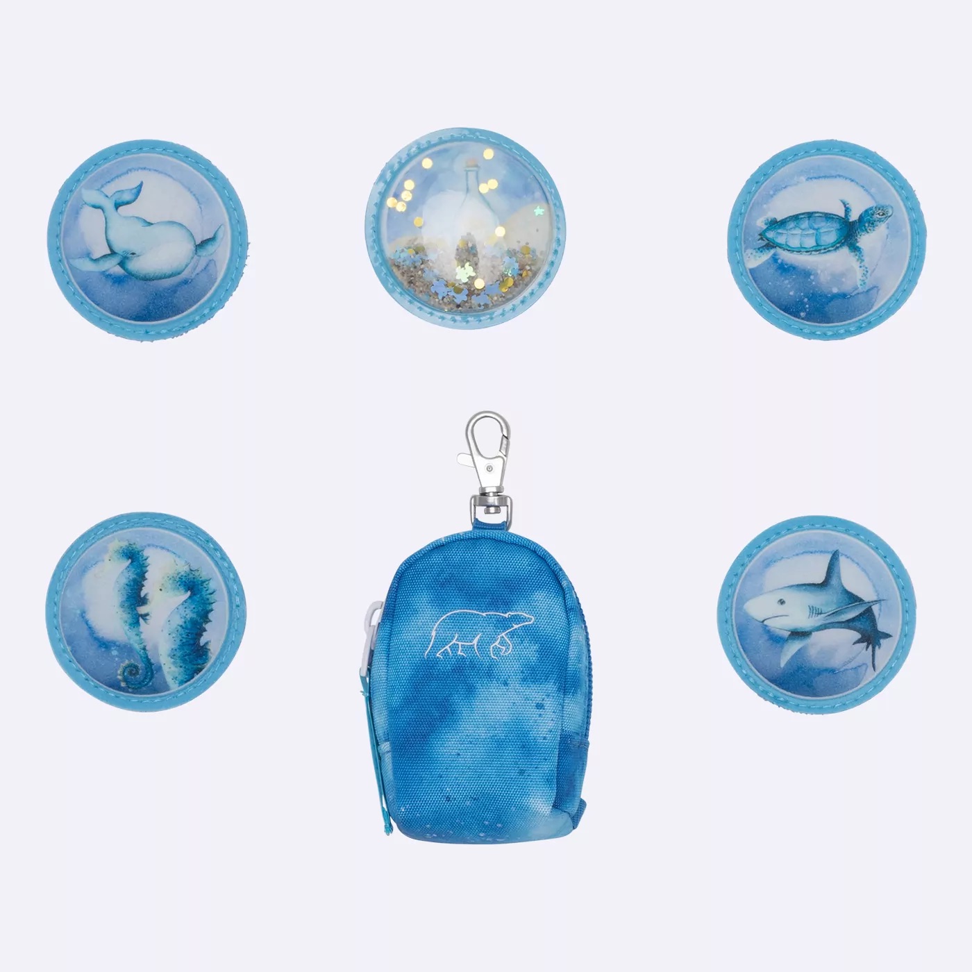 Beckmann Mini Rucksack mit Buttons (Klettis) Set Ocean