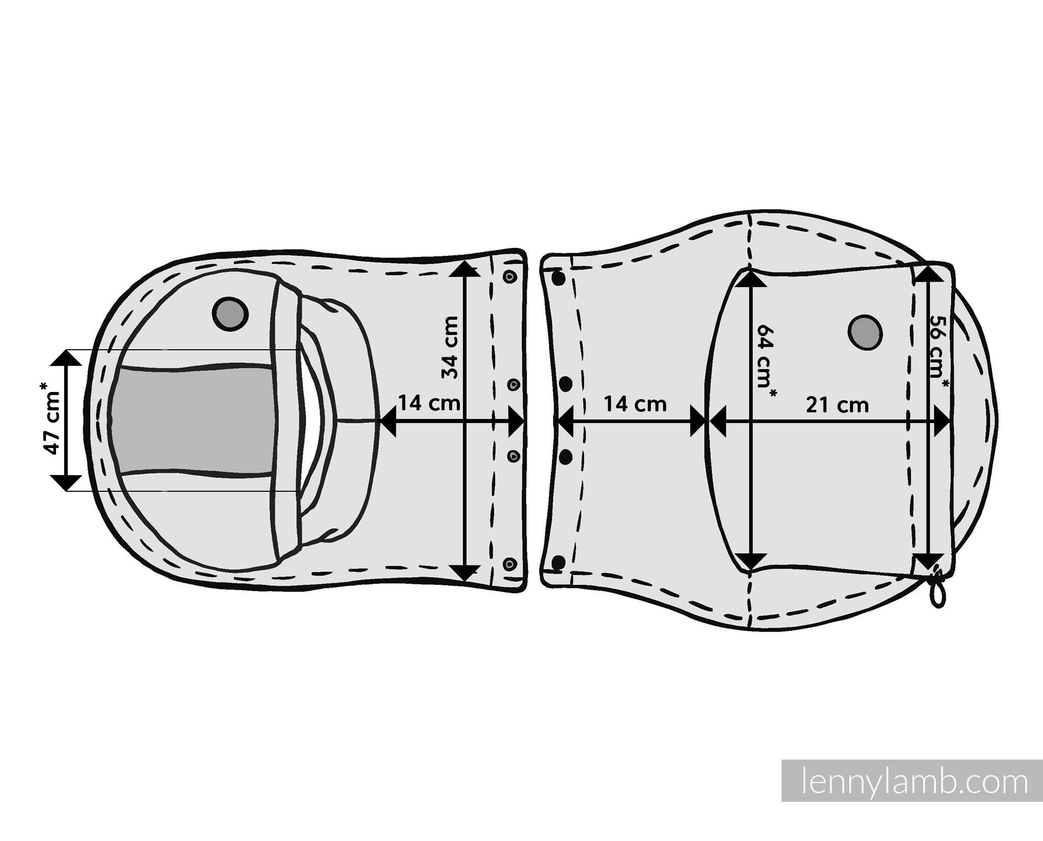 LennyLamb Trageschal für zwei Schwarz (gestrickter Sweatshirtstoff)