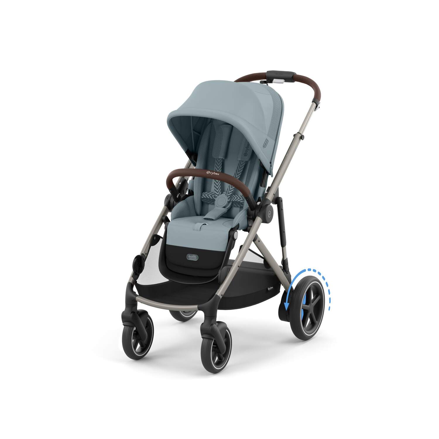 Cybex e-Gazelle S Kinderwagen Stormy Blue (Taupe Frame)