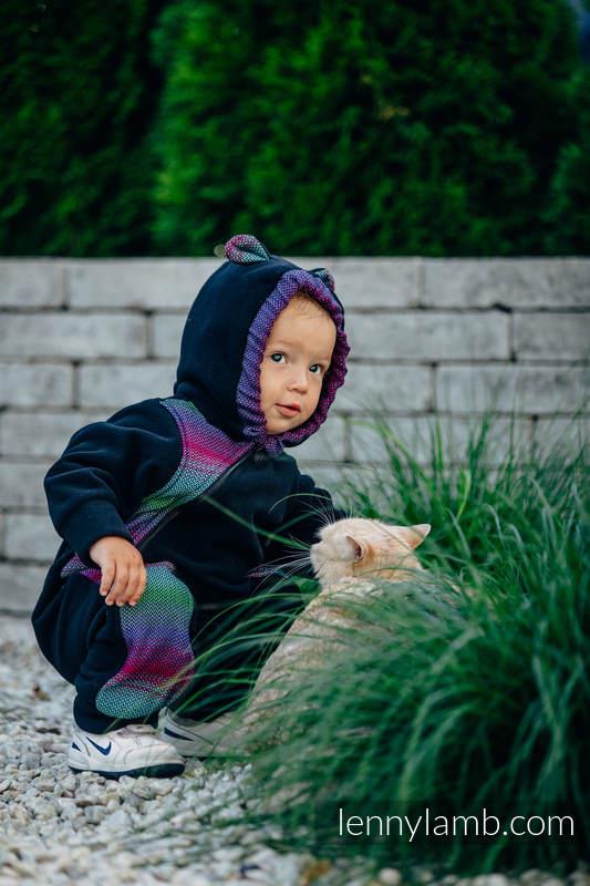 Lenny Lamb Fleeceoverall Gr. 62 Schwarz mit Little Herringbone Impression Dark