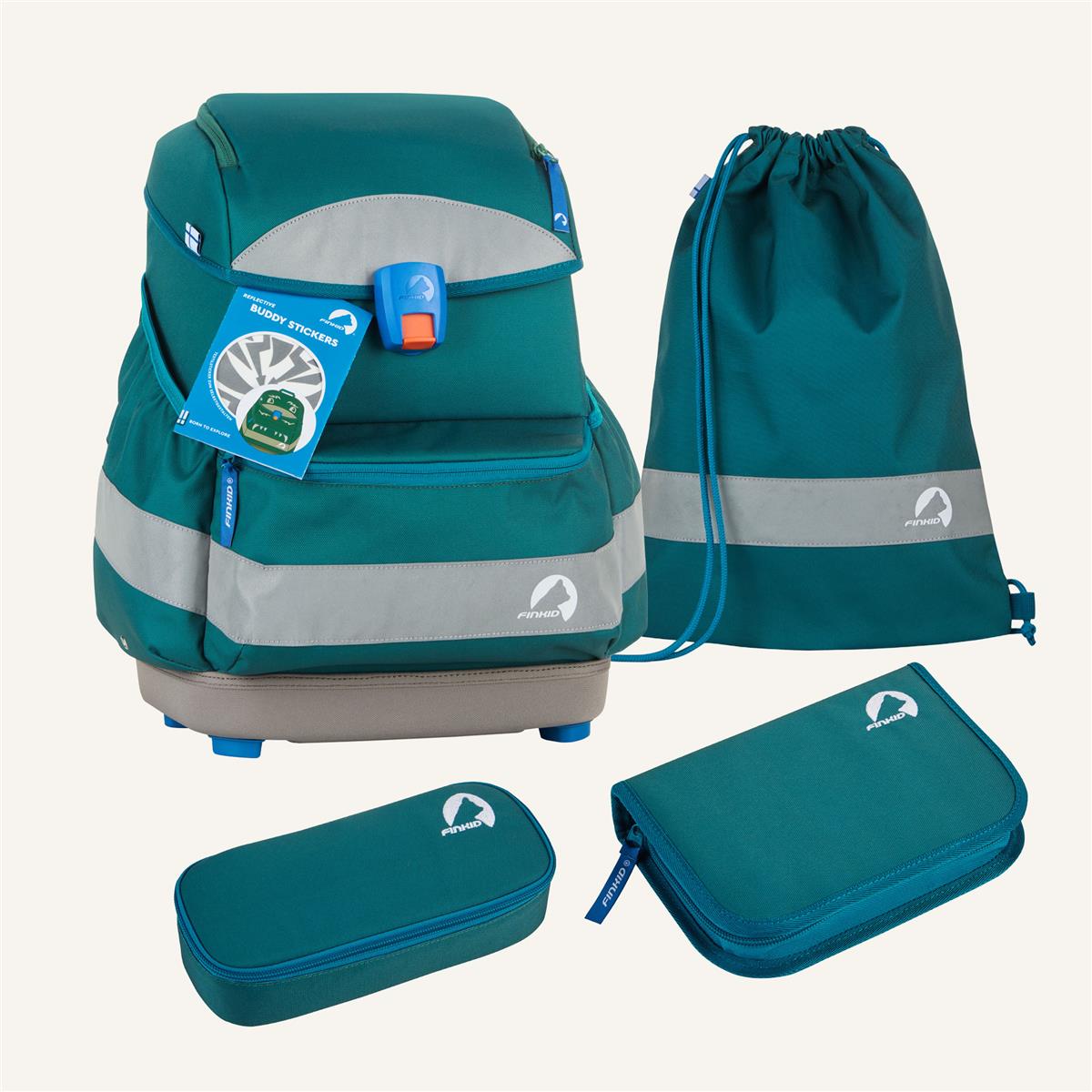 Finkid BUDDY EKO SPORT Schulranzen Set deep jungle/mosaic