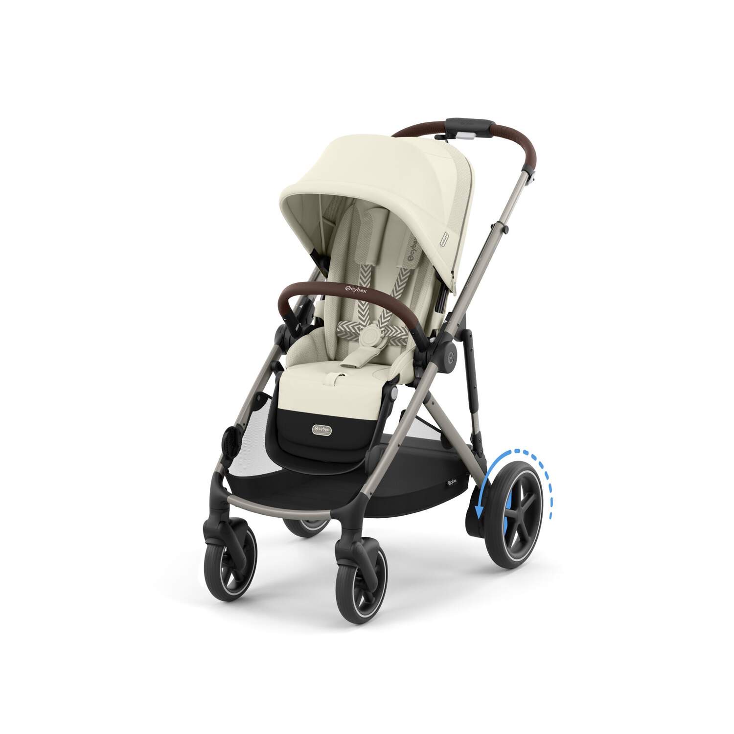 Cybex e-Gazelle S Kinderwagen Seashell Beige (Taupe Frame)