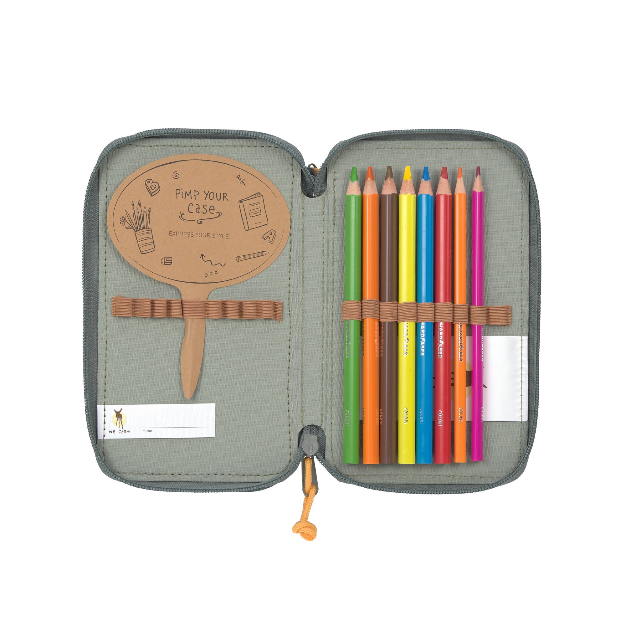 Lässig Federmäppchen mit drei Fächern Unique Letters Green