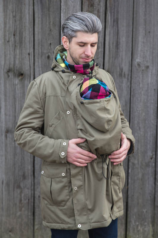 LennyLamb Khaki 6XL khaki Kapuze Little Herringbone grau LennyLamb Khaki 6XL khaki Kapuze Little Herringbone grau