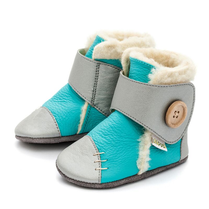 Liliputi Booties - Snowflake turquoise