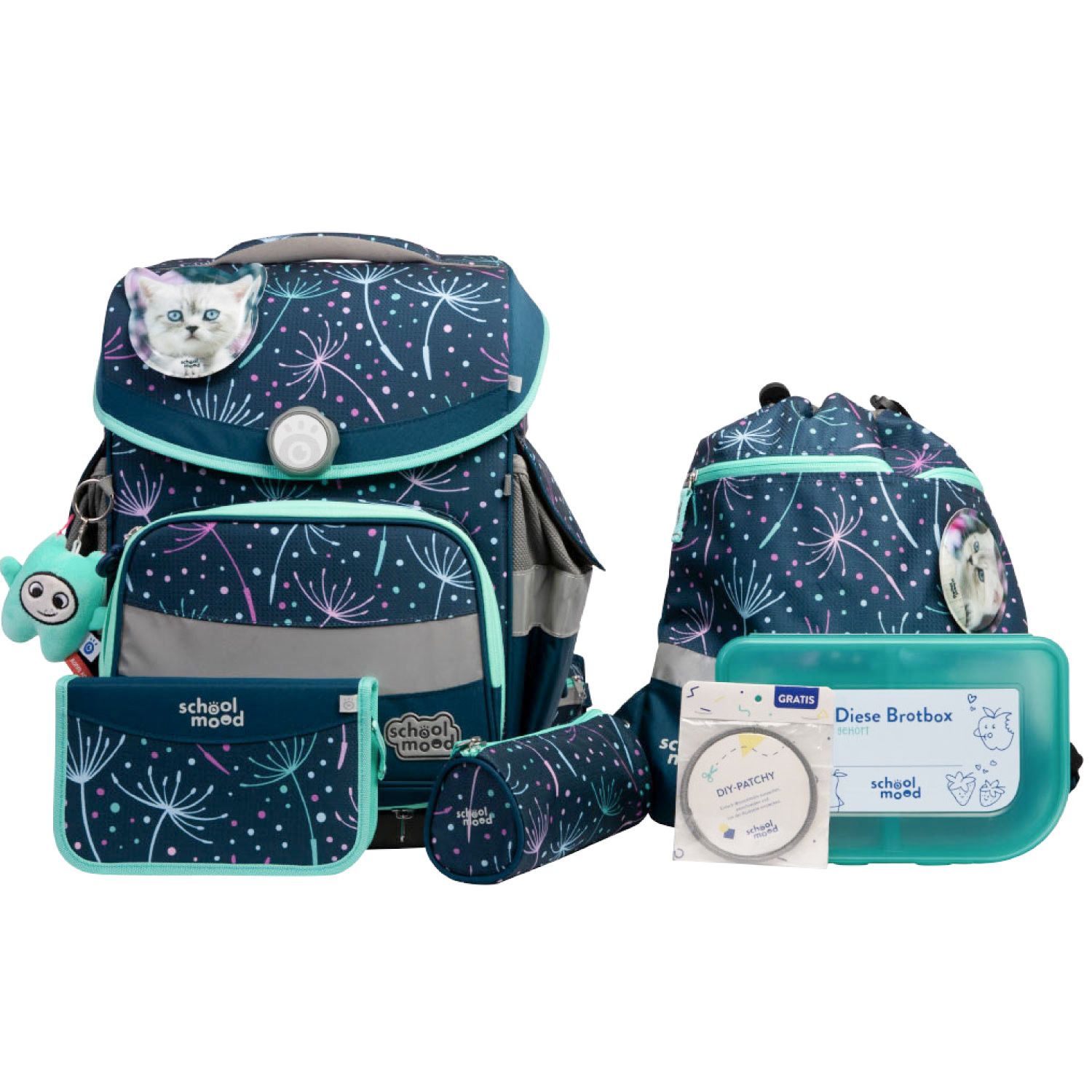 School-Mood Timeless Pro Schulranzen-Set 2025 7-tlg. Lina (Kätzchen)