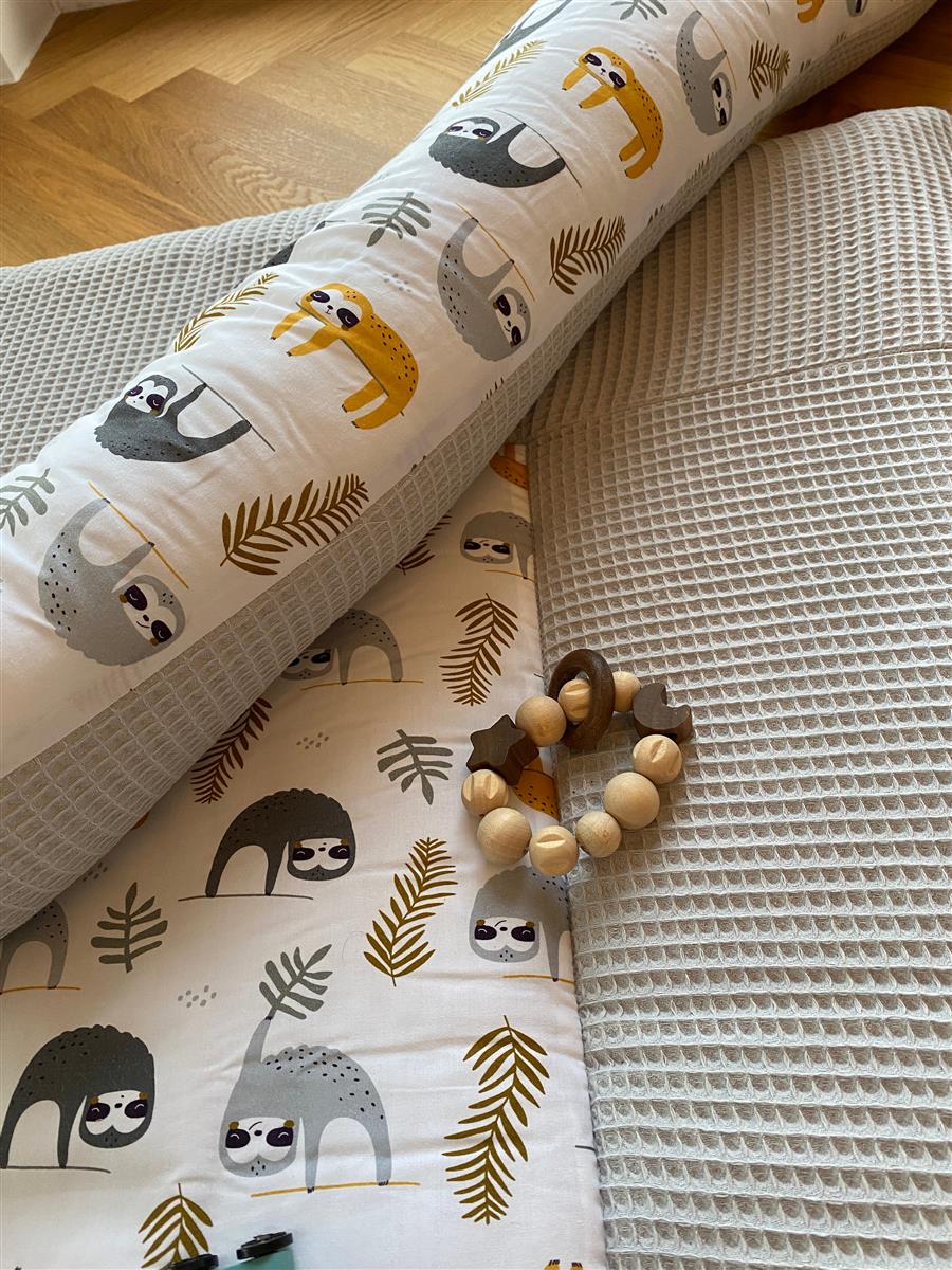 Ullenboom Einschlagdecke Ganzjährig Waffelpiqué Graue Faultiere