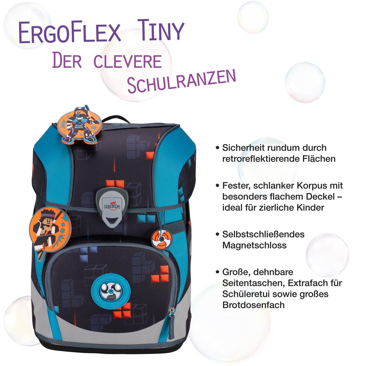 Der Die Das Schulranzen-Set Ergoflex Tiny 5 tlg. Ninja Fighter
