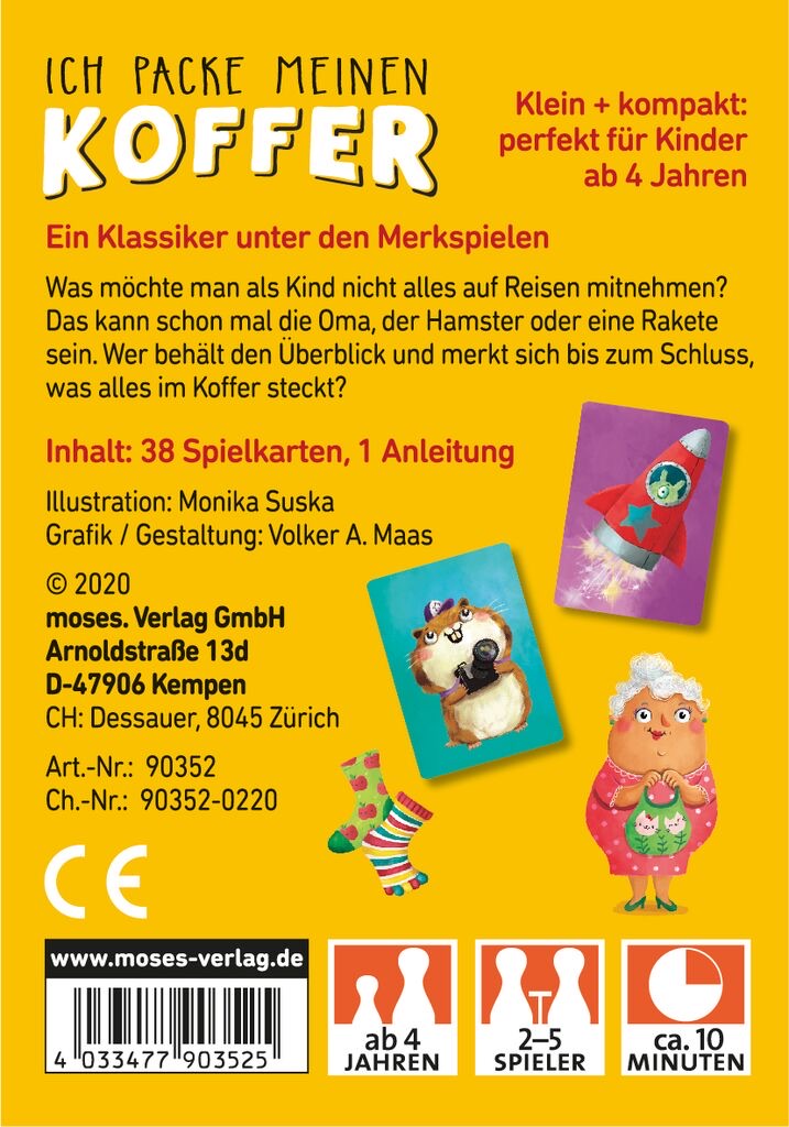moses Spiele-Klassiker Ich packe meinen Koffer - Merkspiel