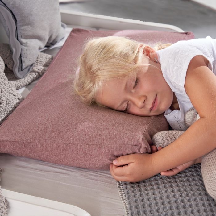 Theraline Das Kinderkopfkissen inkl. Bezug Bamboo Collection Melange blau-grau