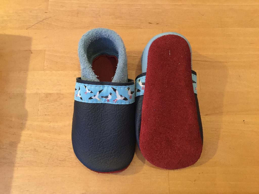 Krabbelschuhe aus Leder 16 blau