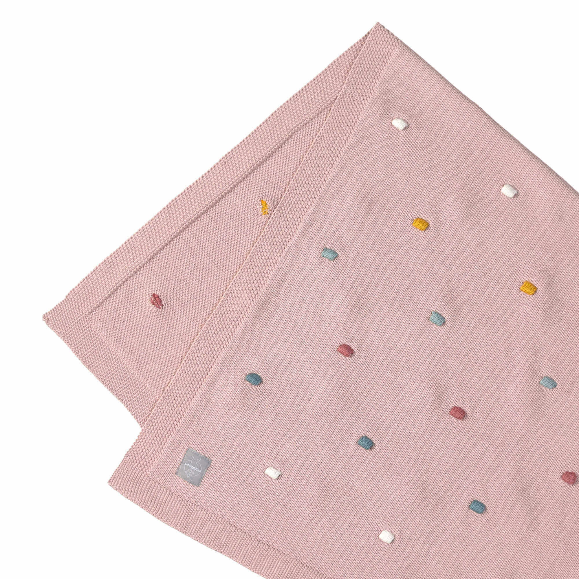 Lässig Babydecke Bio-Baumwolle 80x100 Dots dusky pink