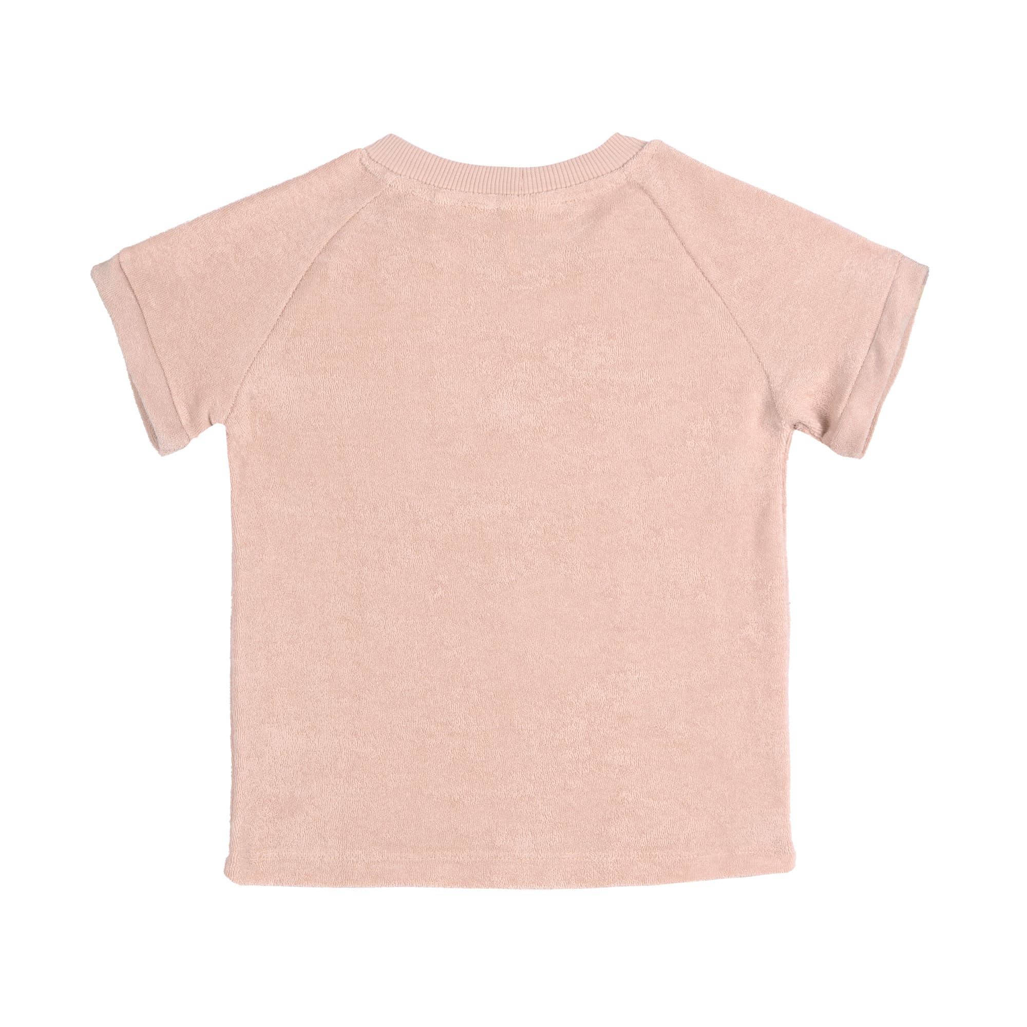 Lässig Frottee T-Shirt Kinder Powder Pink, Rosa 98-104