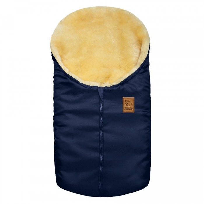 Heitmann Felle - Kleine Lammfellfußsäcke Serie “Eisbärchen” - marine blau