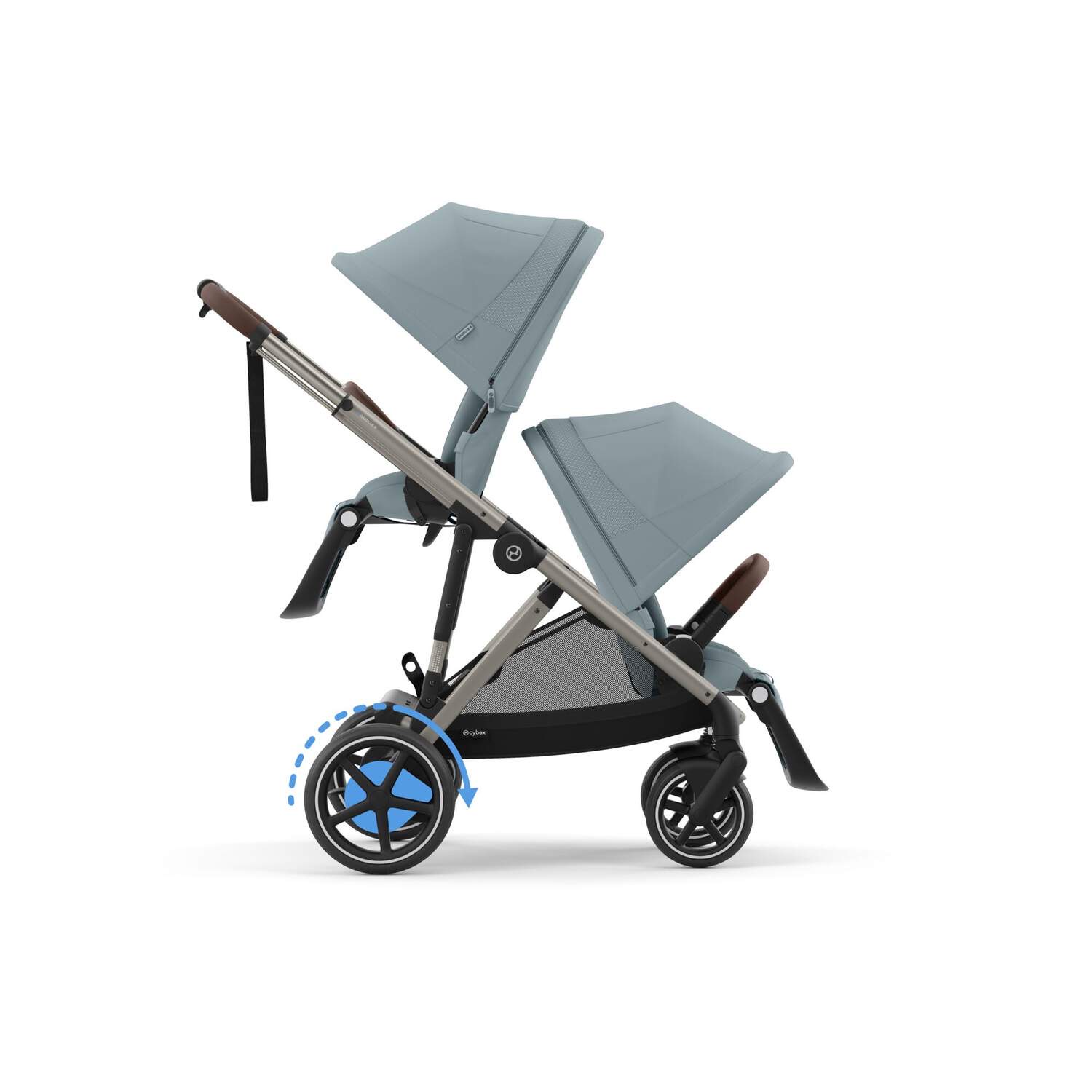 Cybex e-Gazelle S Kinderwagen Stormy Blue (Taupe Frame)
