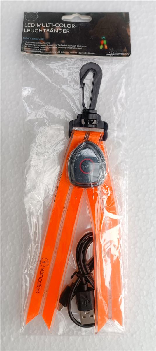 Xanadoo LED Lichtbänder für Ranzen + Rucksäcke Orange