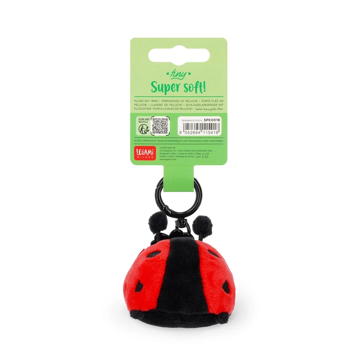 Legami Plüsch-Schlüsselanhänger - Tiny Super Soft! Ladybug Legami Plüsch-Schlüsselanhänger - Tiny Super Soft! Ladybug