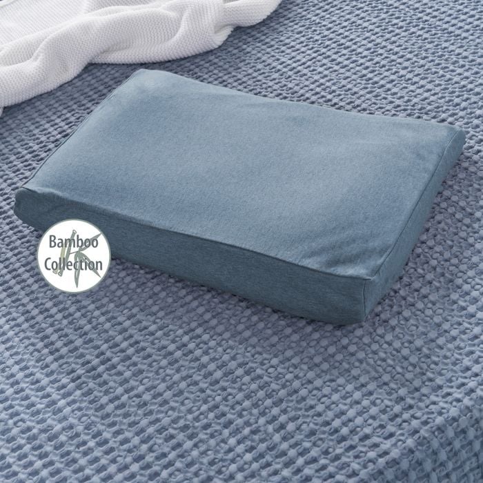 Theraline Das Kinderkopfkissen inkl. Bezug Bamboo Collection Melange blau-grau