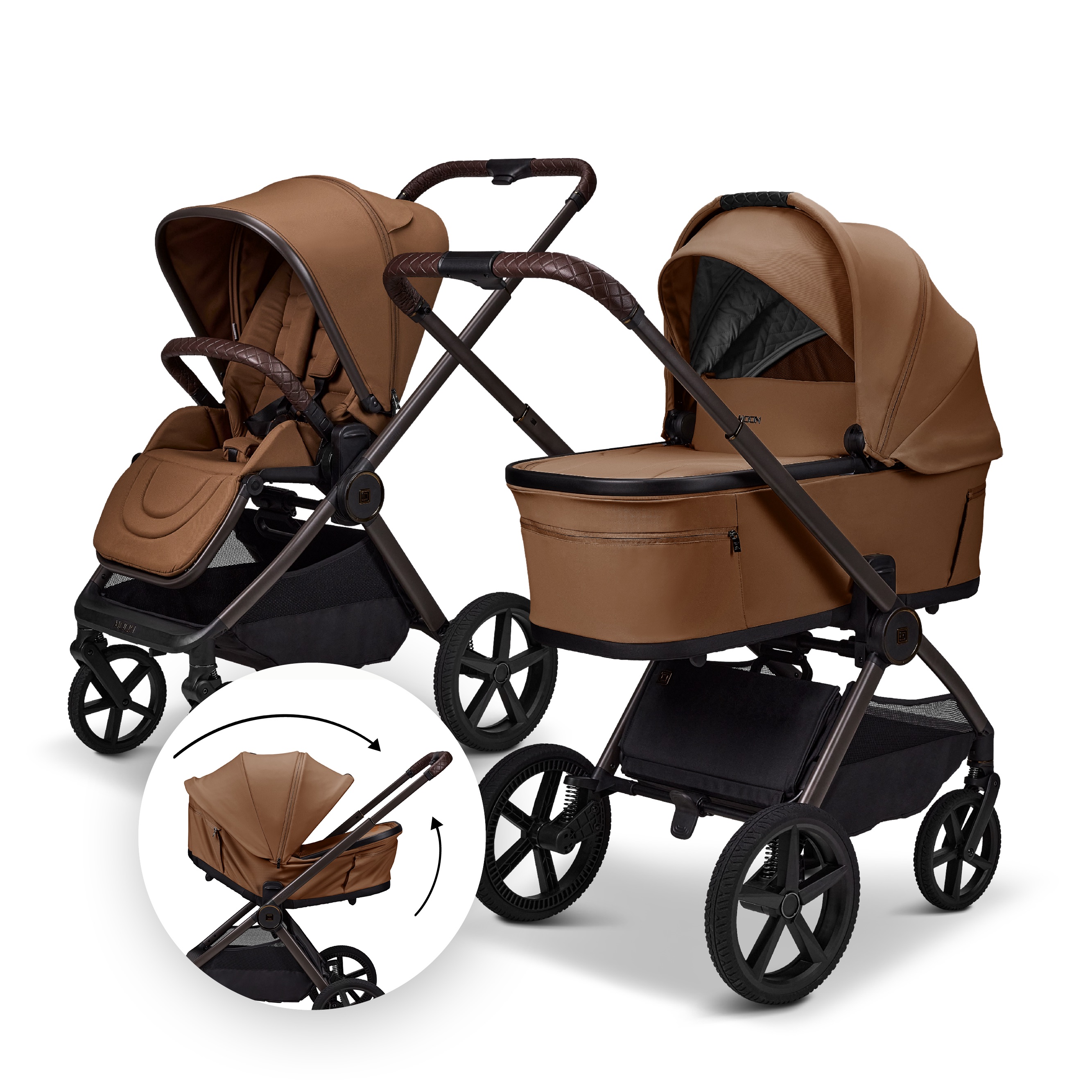 Moon GIO 2.0 Fold Kinderwagen-Set cognac