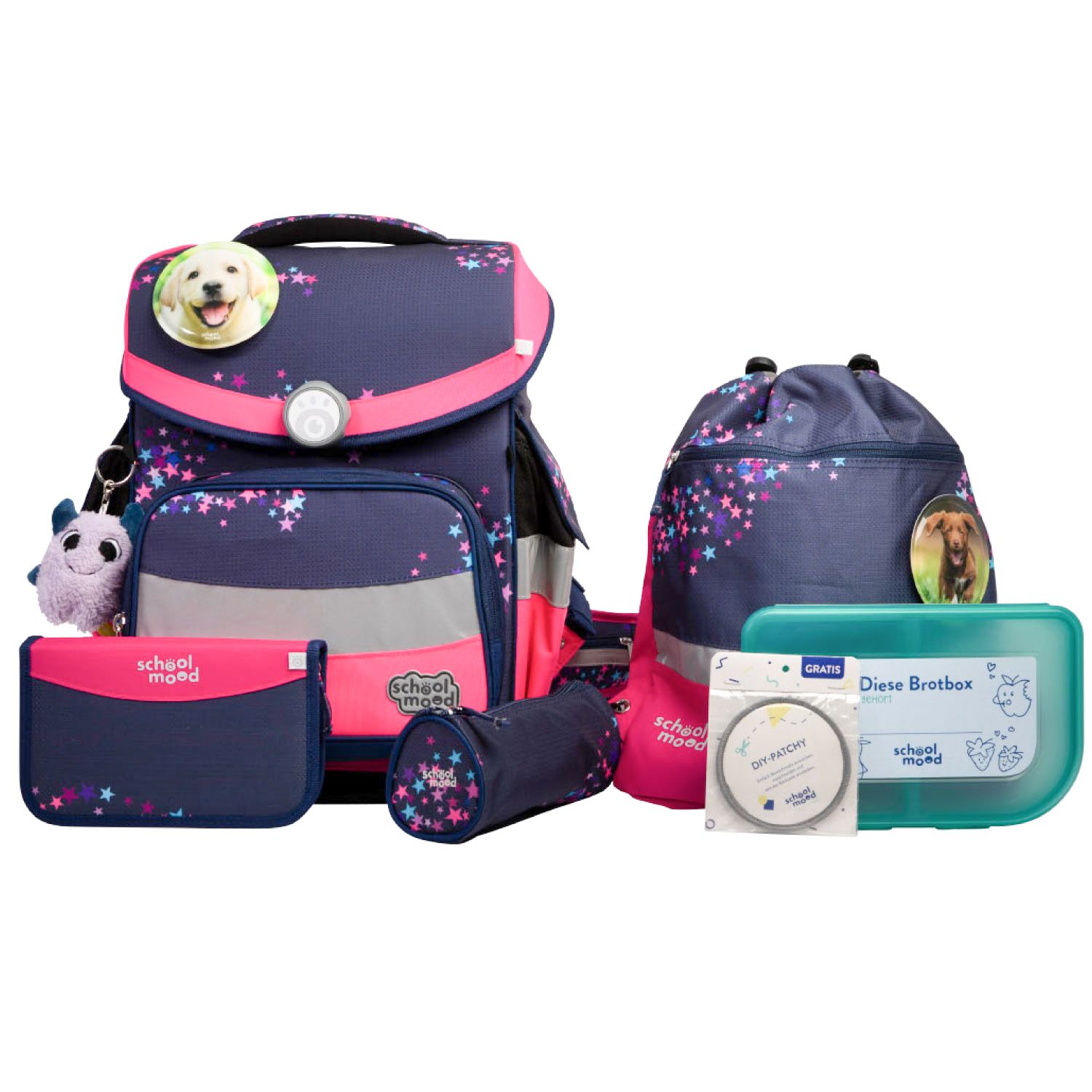 School-Mood Timeless Pro Schulranzen-Set 2025 7-tlg. Leni (Hund) School-Mood Timeless Pro Schulranzen-Set 2025 7-tlg. Leni (Hund)