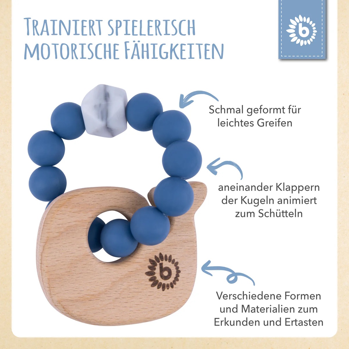 bieco Beißer mit Silikonkette Wal mit Silikonkette bieco Beißer mit Silikonkette Wal mit Silikonkette