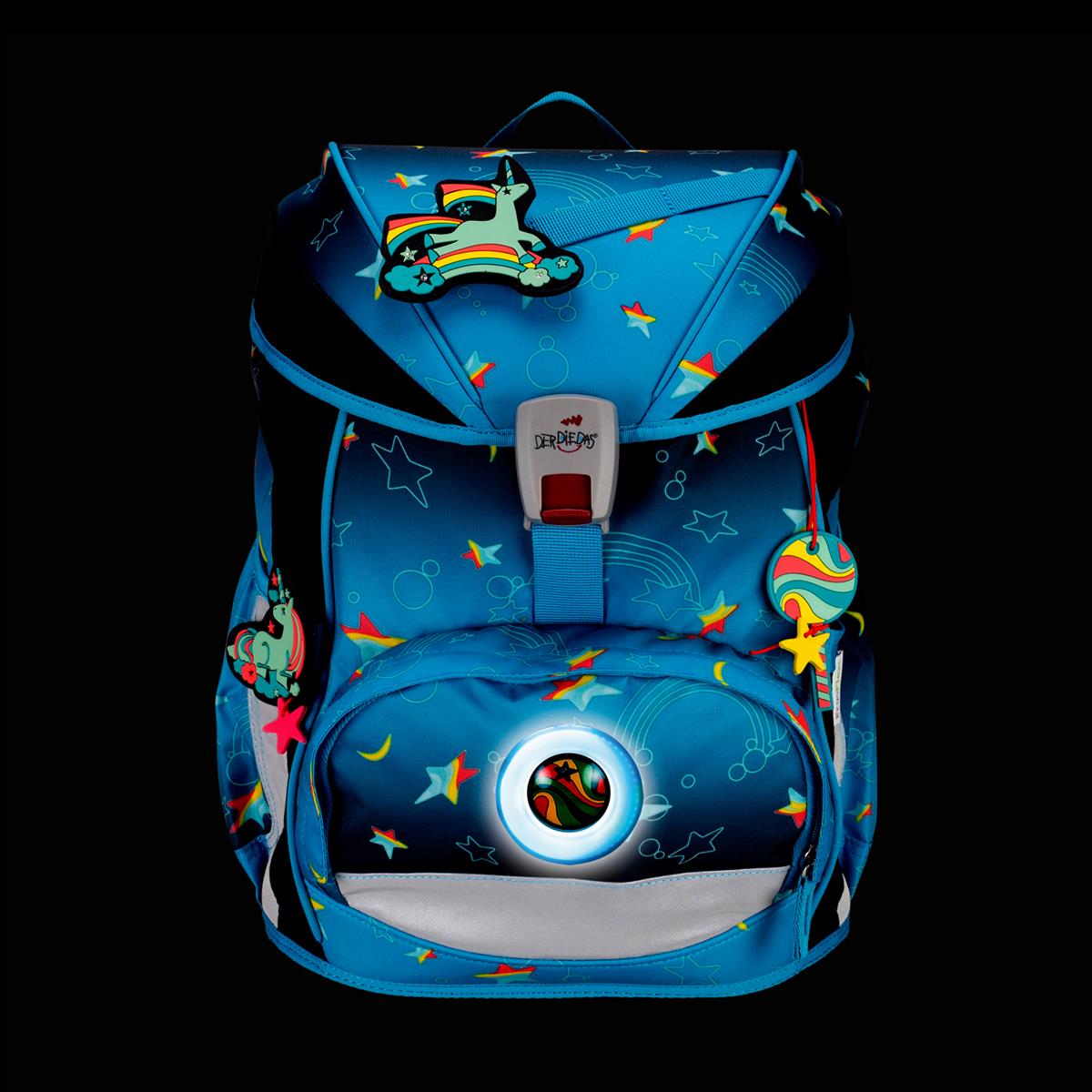 Der Die Das Schulranzen-Set Ergoflex 2025 5 tlg. LED Rainbow Star