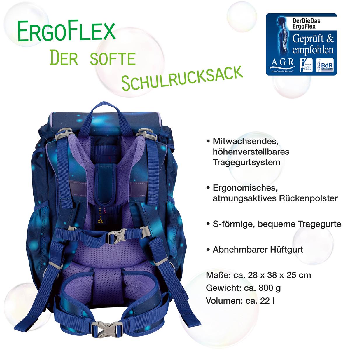 Der Die Das Schulranzen-Set Ergoflex 2025 5 tlg. Luna