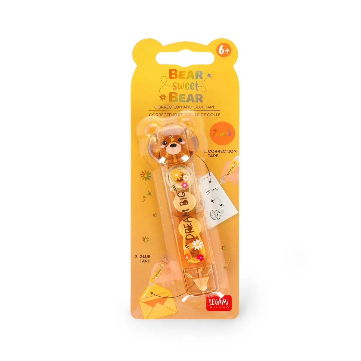 Legami Klebe- und Korrektur-Roller Meow Teddy Bear