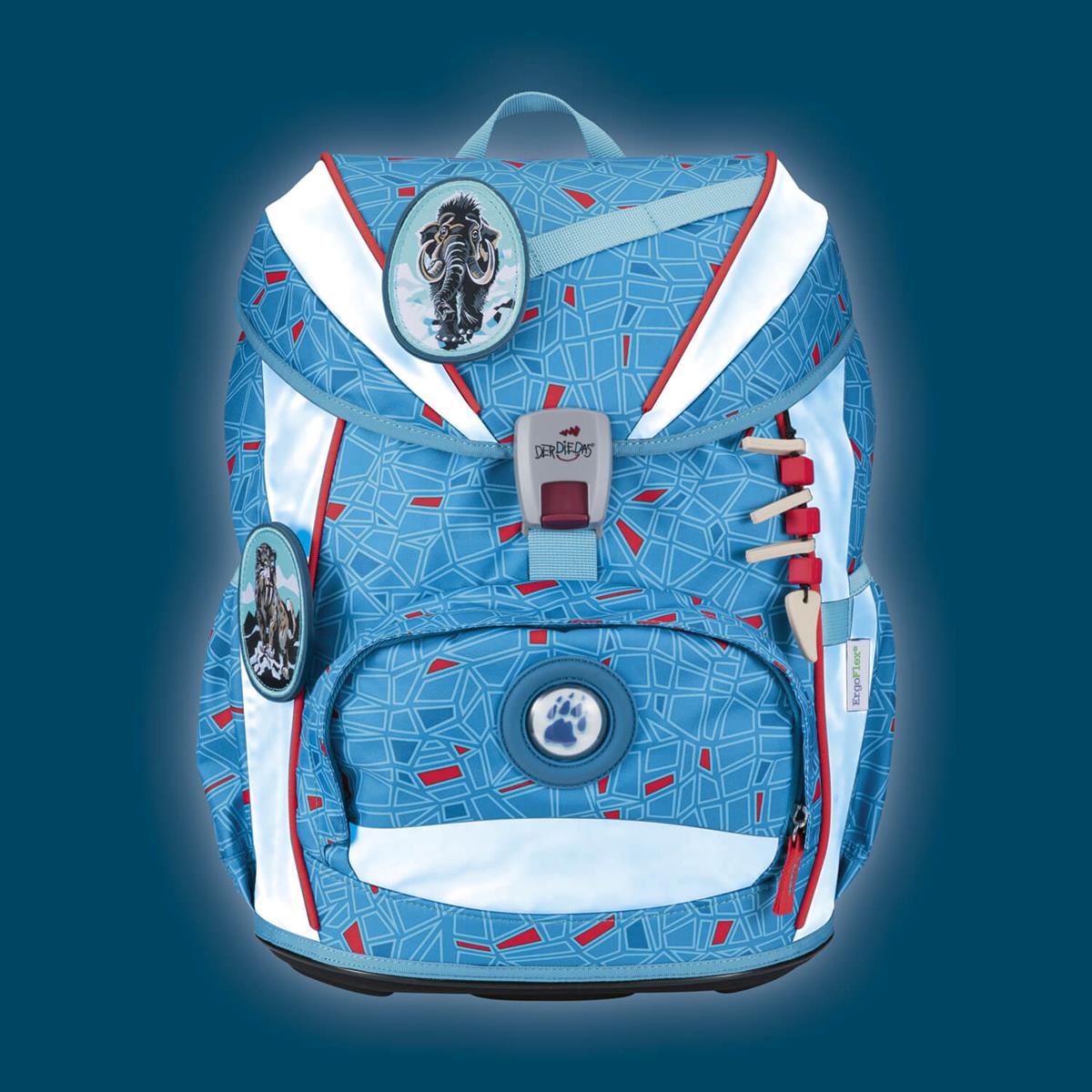 Der Die Das Schulranzen-Set Ergoflex 2025/2026 5 tlg. Superflash Blue Ice