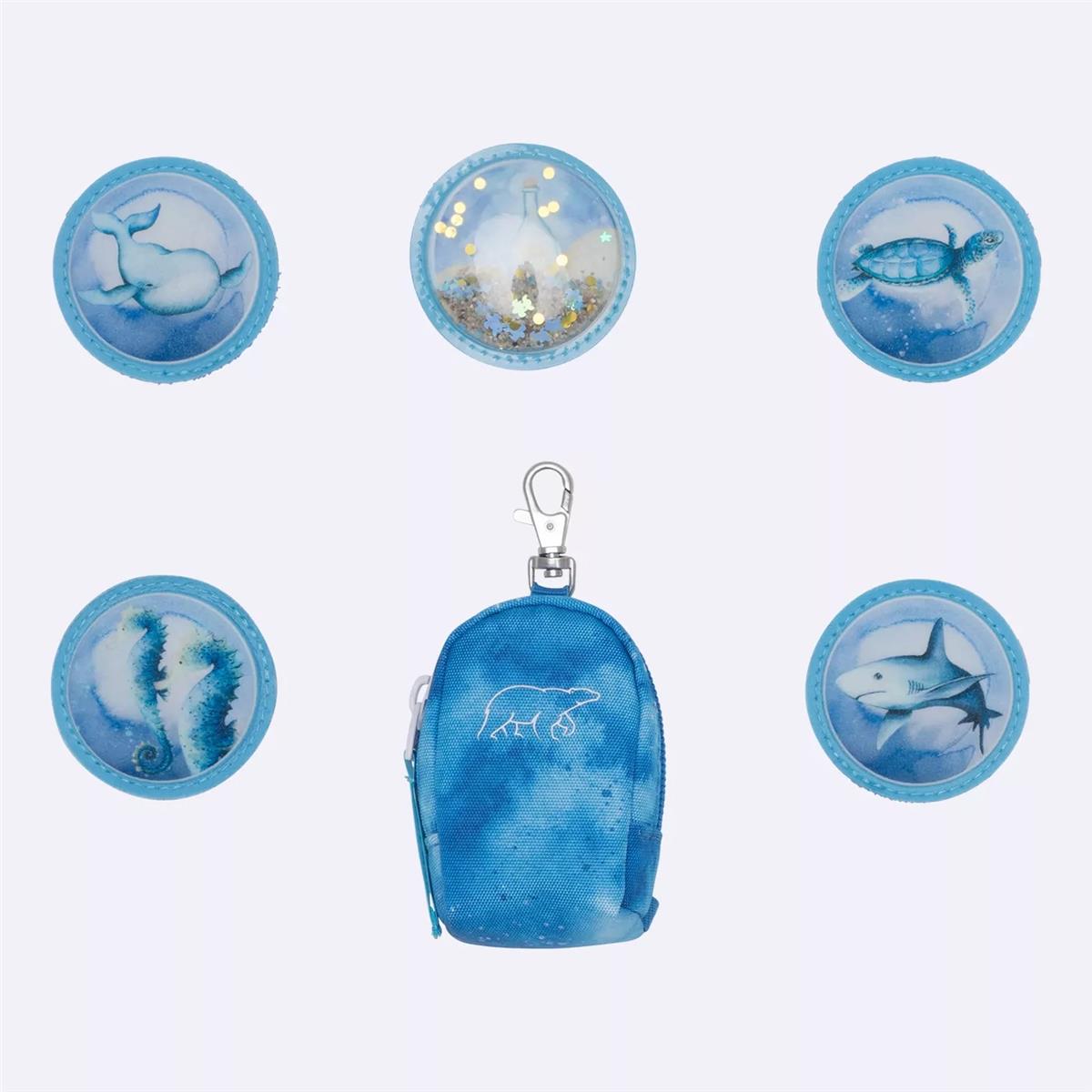 Beckmann Mini Rucksack mit Buttons (Klettis) Set Ocean