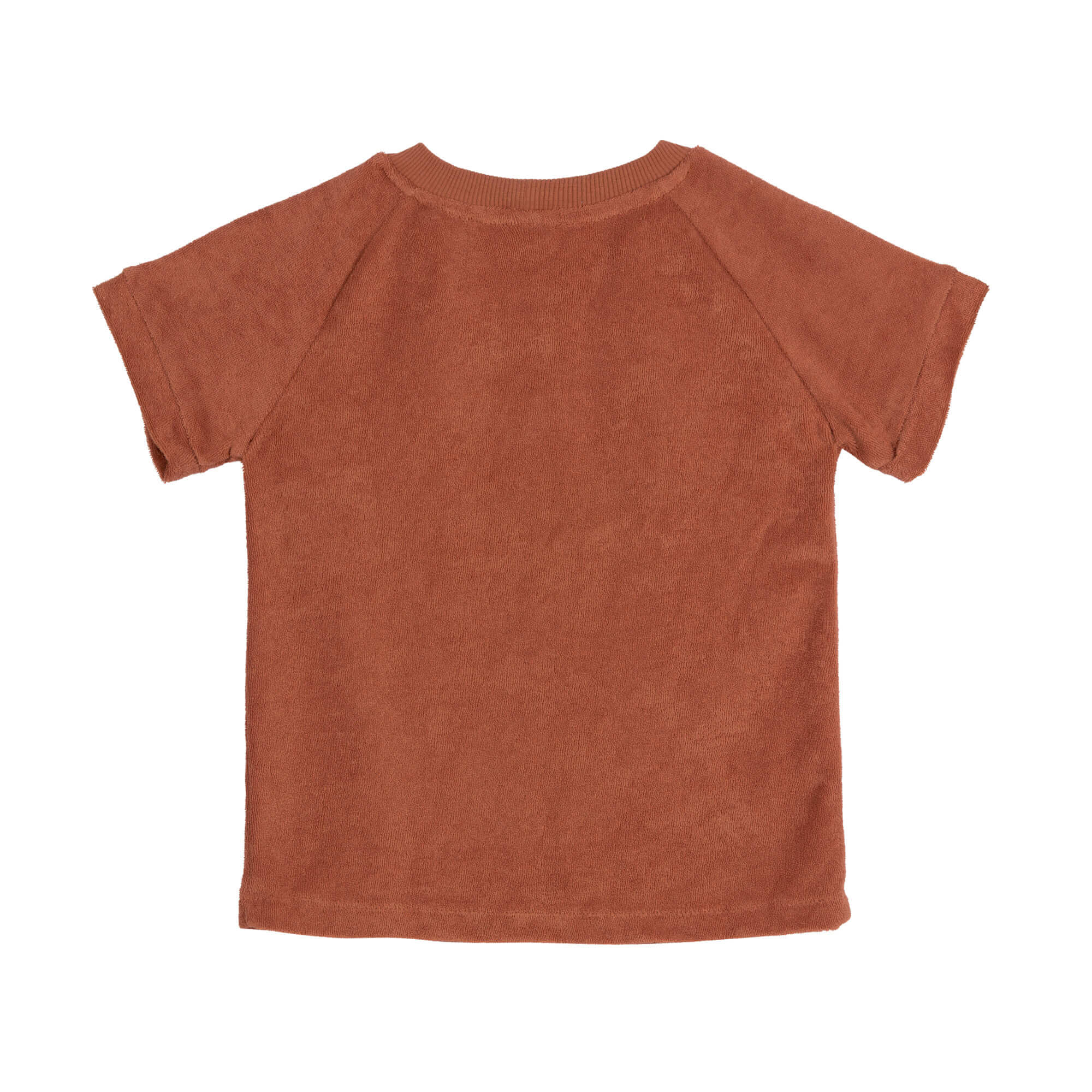 Lässig Frottee T-Shirt Kinder Rostrot 98-104
