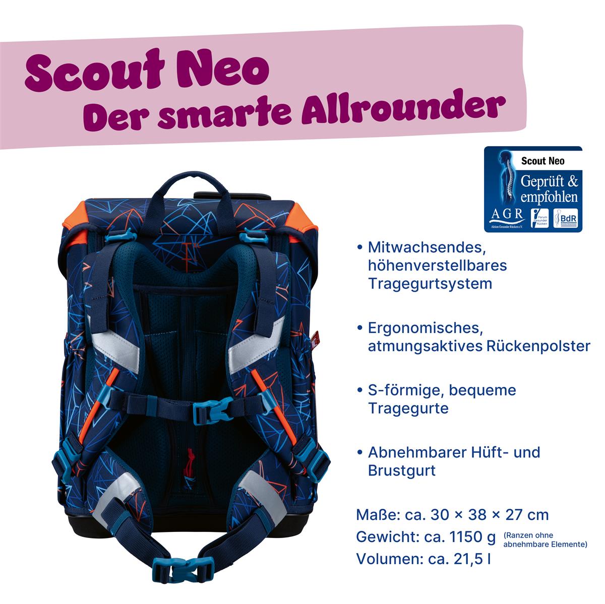 Scout Schulranzen-Set Neo 4.tlg. Offroad