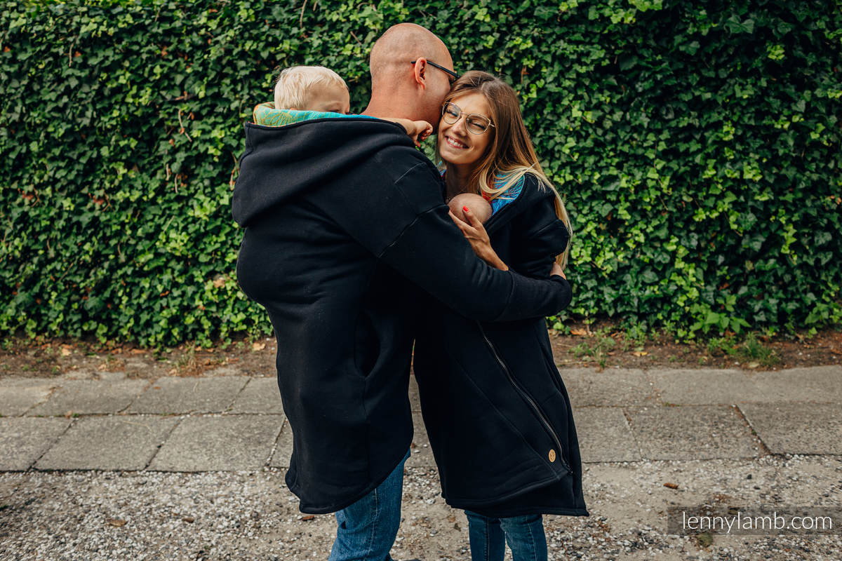 LennyLamb Asymmetrischer Tragepullover Gr. XL Schwarz mit Rainbow Lotuss