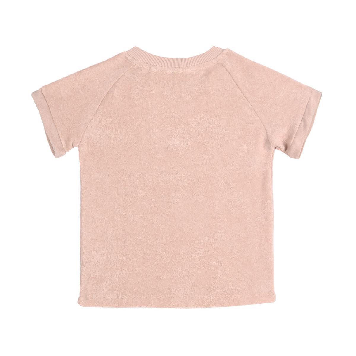 Lässig Frottee T-Shirt Kinder Powder Pink, Rosa 62-68