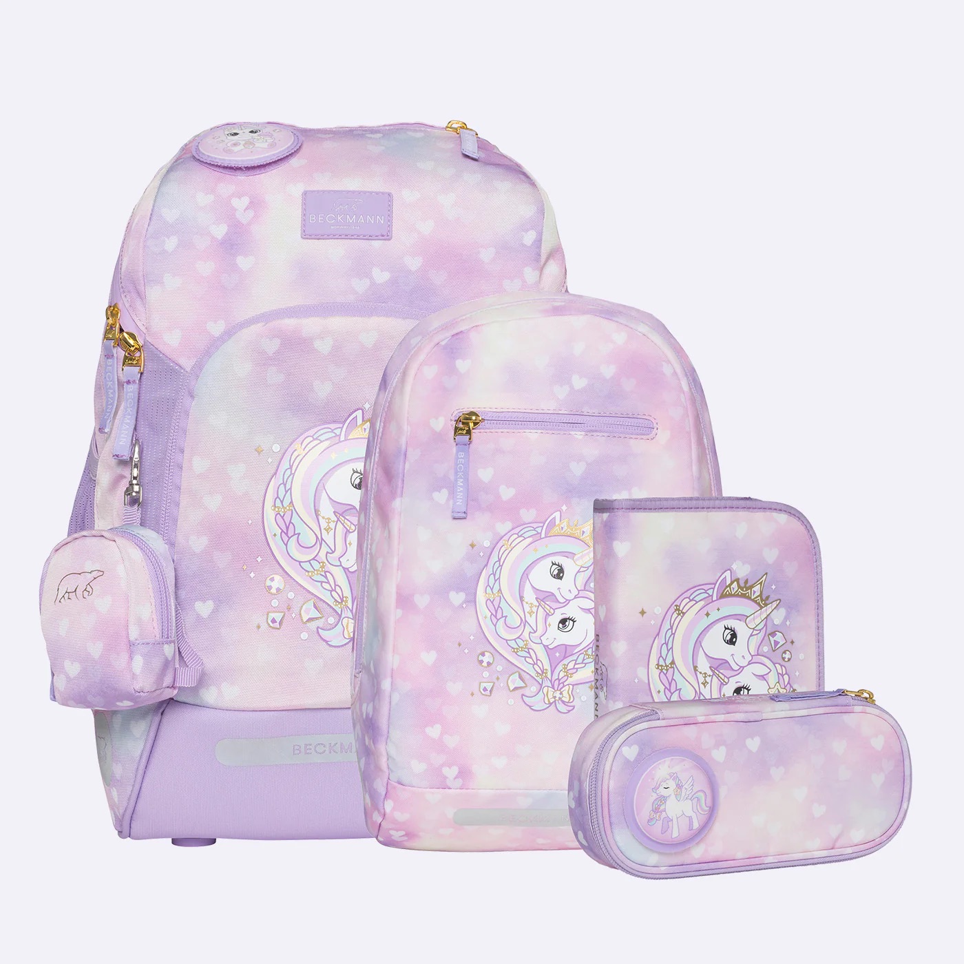 Beckmann Schulrucksack-Set Active Air FLX 6-teilig Unicorn Princess Purple