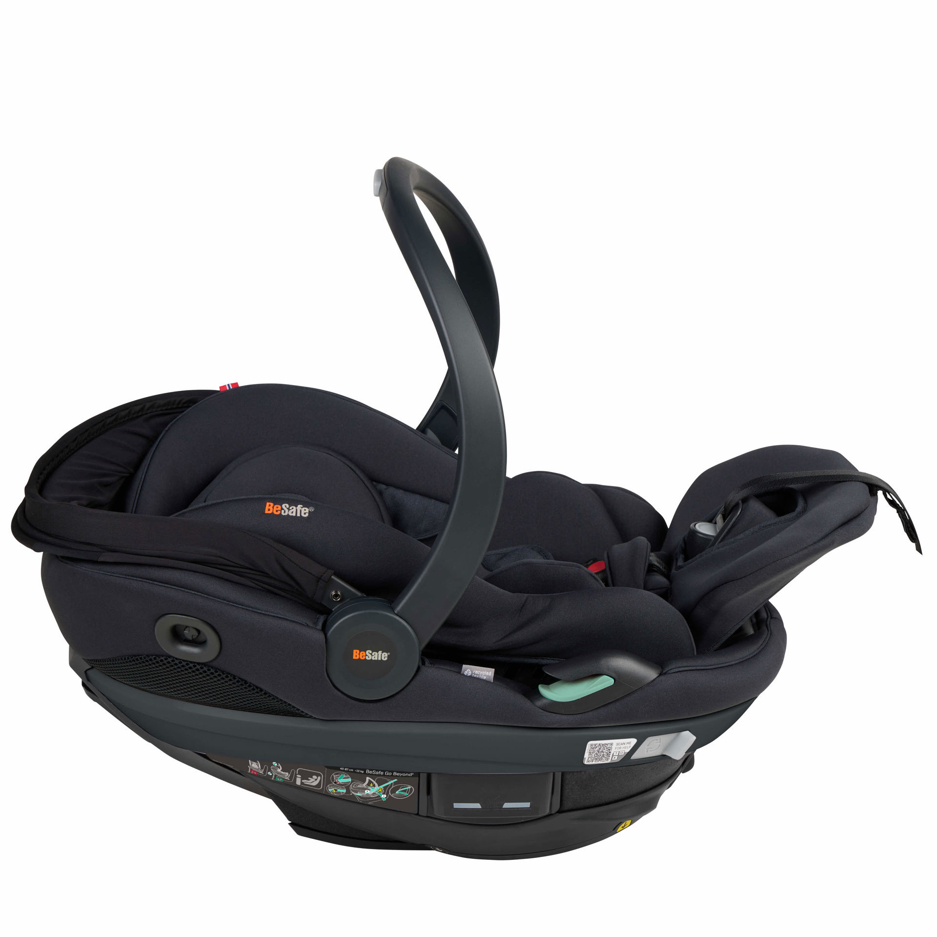 11043219_besafe_go-beyond2_black-softbreeze_side_lay-flat-08.jpeg BeSafe Beyond Go Babyschale (40 - 87cm / 0 - 13 Kilo) Soft Breeze Black