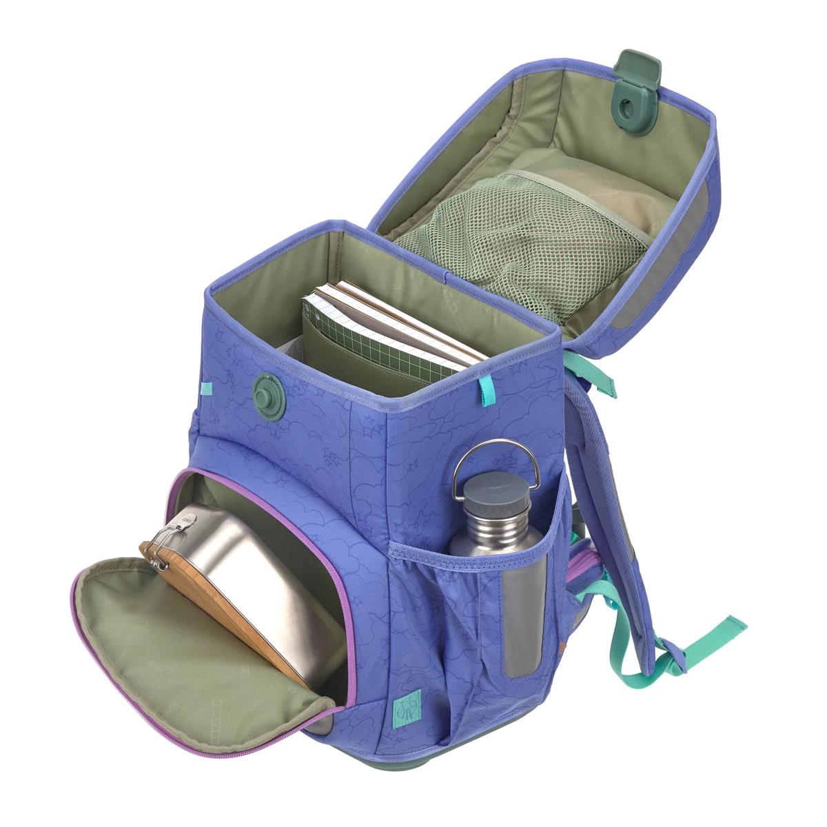 Lässig Schulranzen-Set Unique Light 2026 Wolken Lila