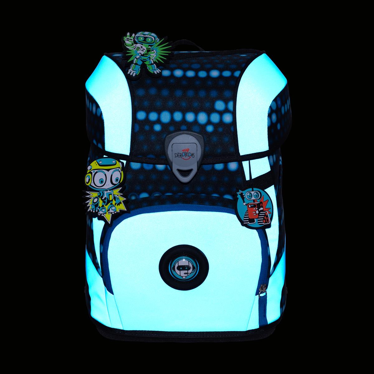 Der Die Das Schulranzen-Set Ergoflex Tiny 5 tlg. Superflash Blue Robot