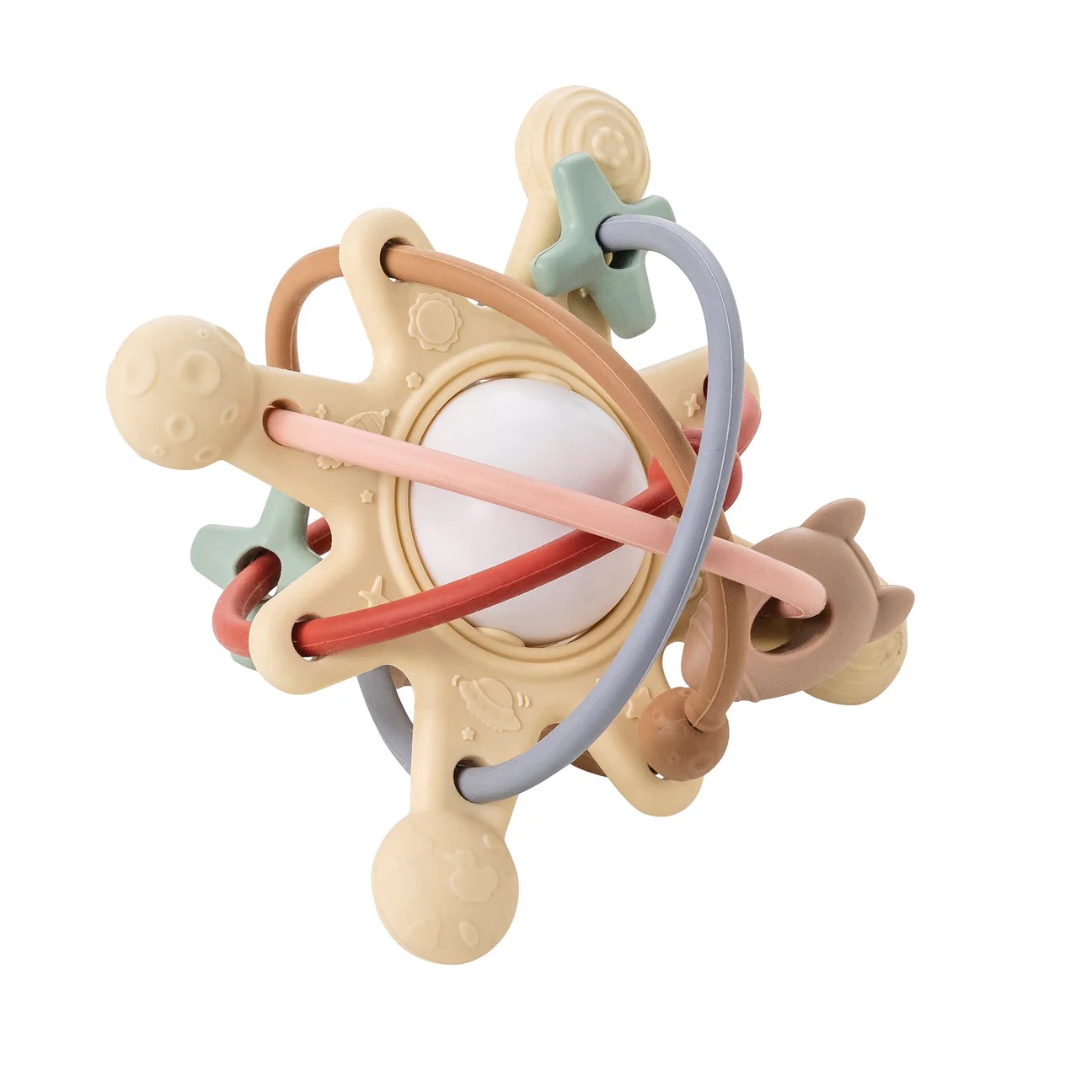 Nattou Beißring mit Rassel Galaxy Silikon Pastell Nattou Beißring mit Rassel Galaxy Silikon Pastell