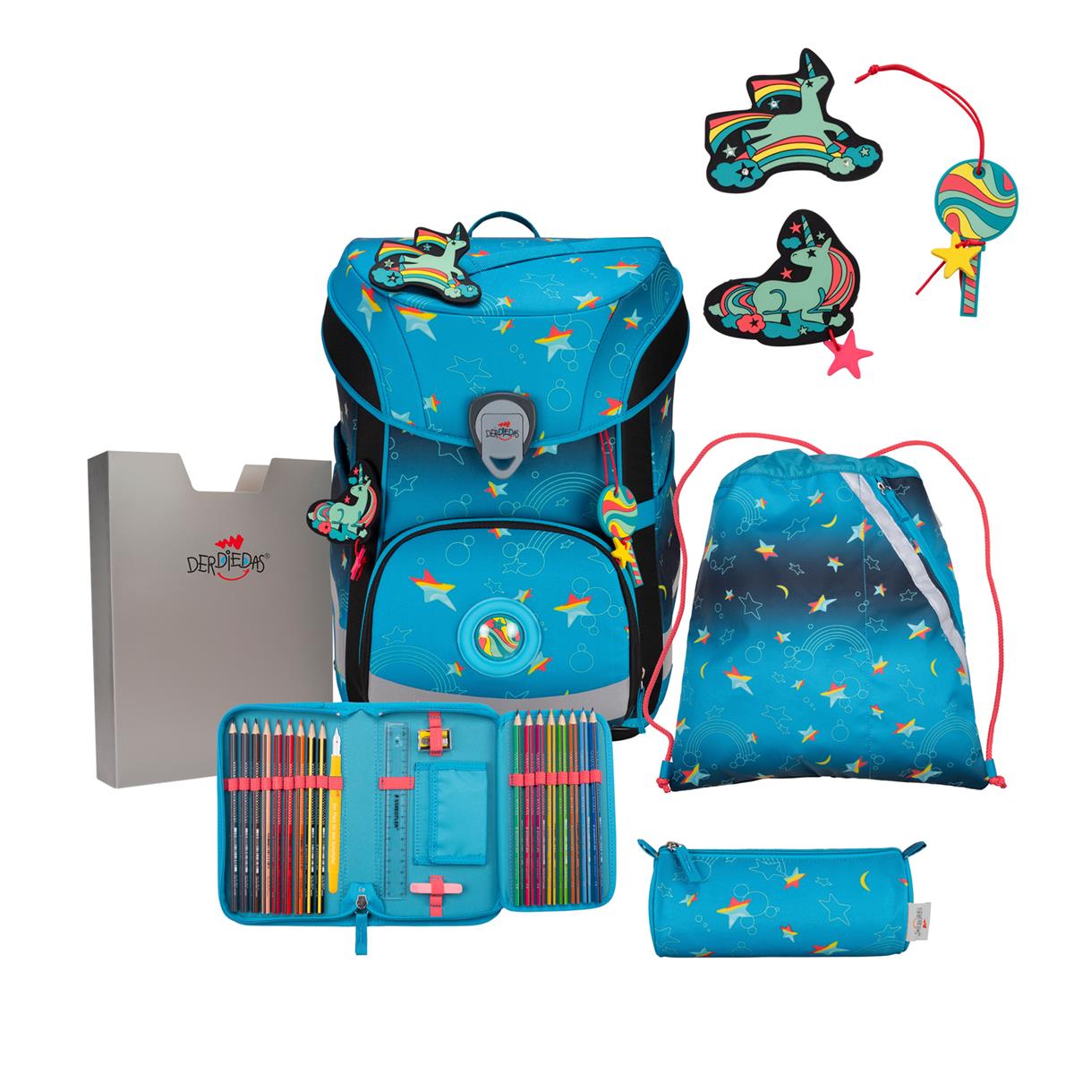 Der Die Das Schulranzen-Set Ergoflex Easy 2025 tlg. LED Rainbow Star Der Die Das Schulranzen-Set Ergoflex Easy 2025 tlg. LED Rainbow Star